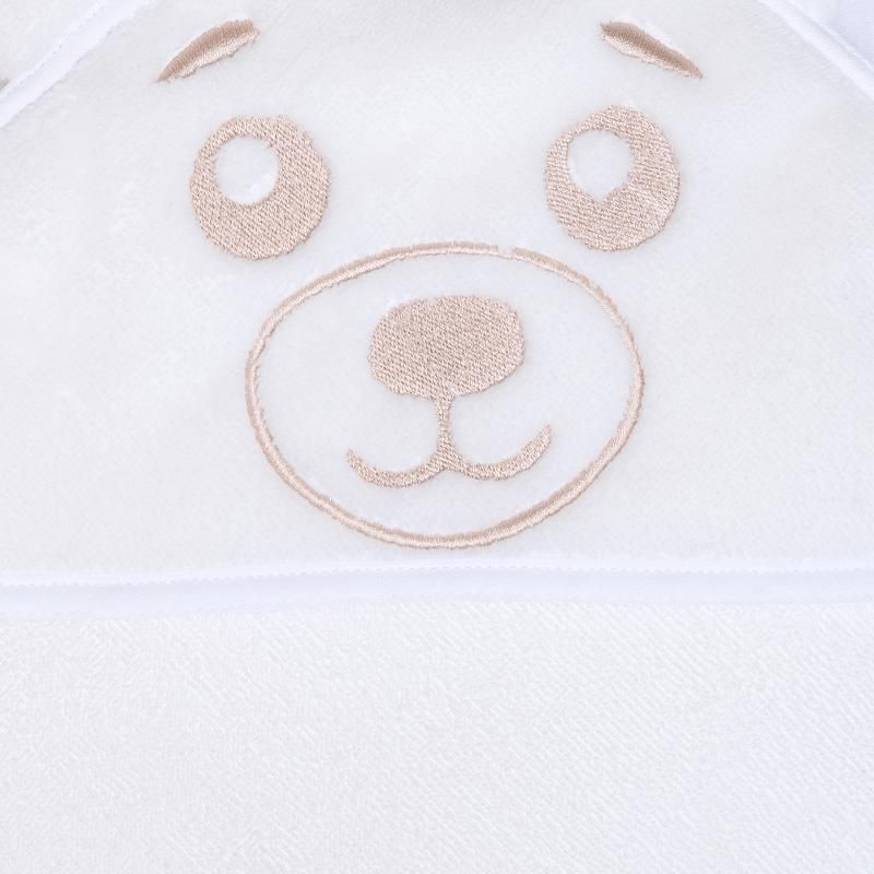 Detská osuška s kapucňou BELA DUO medvedík biela